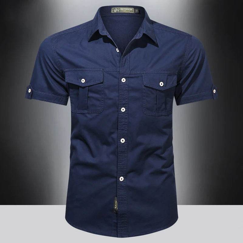 Buy Center Men's Cotton Short Sleeve Shirt - Stylish Oversized Fit - Buy Center UK