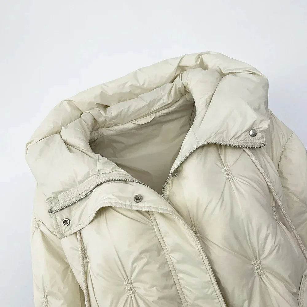 Women's Korean Down Jacket 2024 - Loose Fit, Warm Hooded Style - Buy Center UK