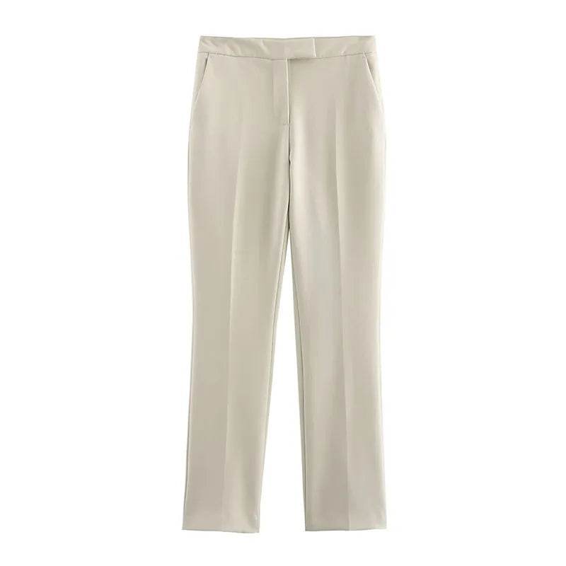 Chic Office Lady Women Suit - V Neck Blazer & Flare Pants Set - Buy Center UK