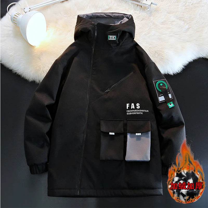 Buy Center Men's Pilot Hooded Jacket - Stylish Zipper, Warm Velvet Lining - Buy Center UK