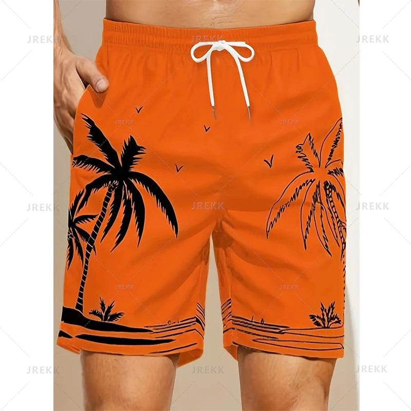 Buy Center Summer Hawaiian Beach Shorts - 3D Palm Tree Graphics - Buy Center UK