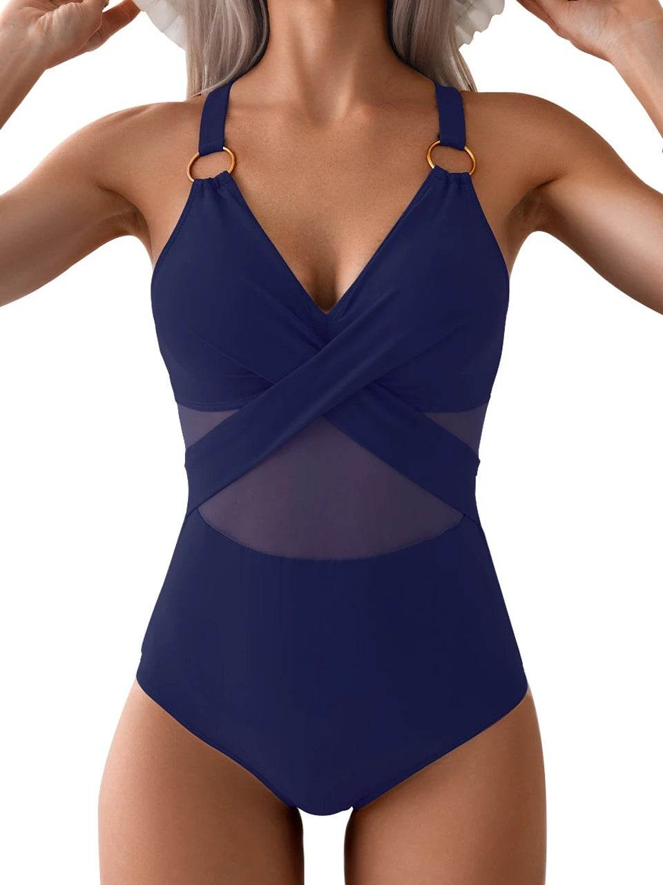Buy Center 2024 Plain Ruched One-Piece Swimsuit for Women - Buy Center UK