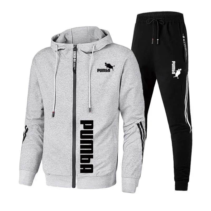 Buy Center 2024 Men's Tracksuit - Zipper Hooded Jacket & Slim Pants - Buy Center UK