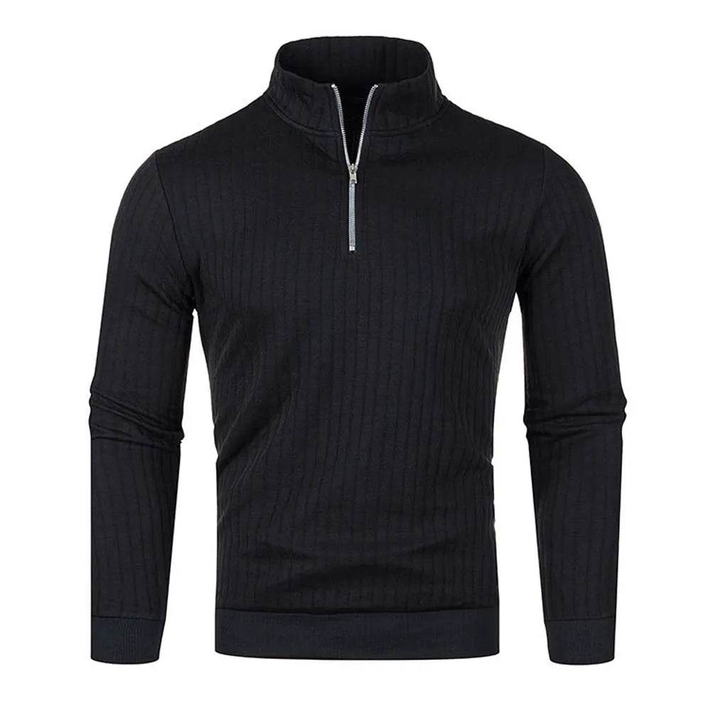 Buy Center Men's Semi Turtleneck Half Zip Pullover - Gothic Style - Buy Center UK
