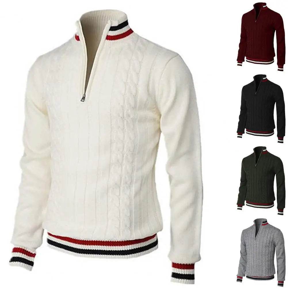 Buy Center Turtleneck Pullover Sweater - Patchwork Color Twist Design - Buy Center UK