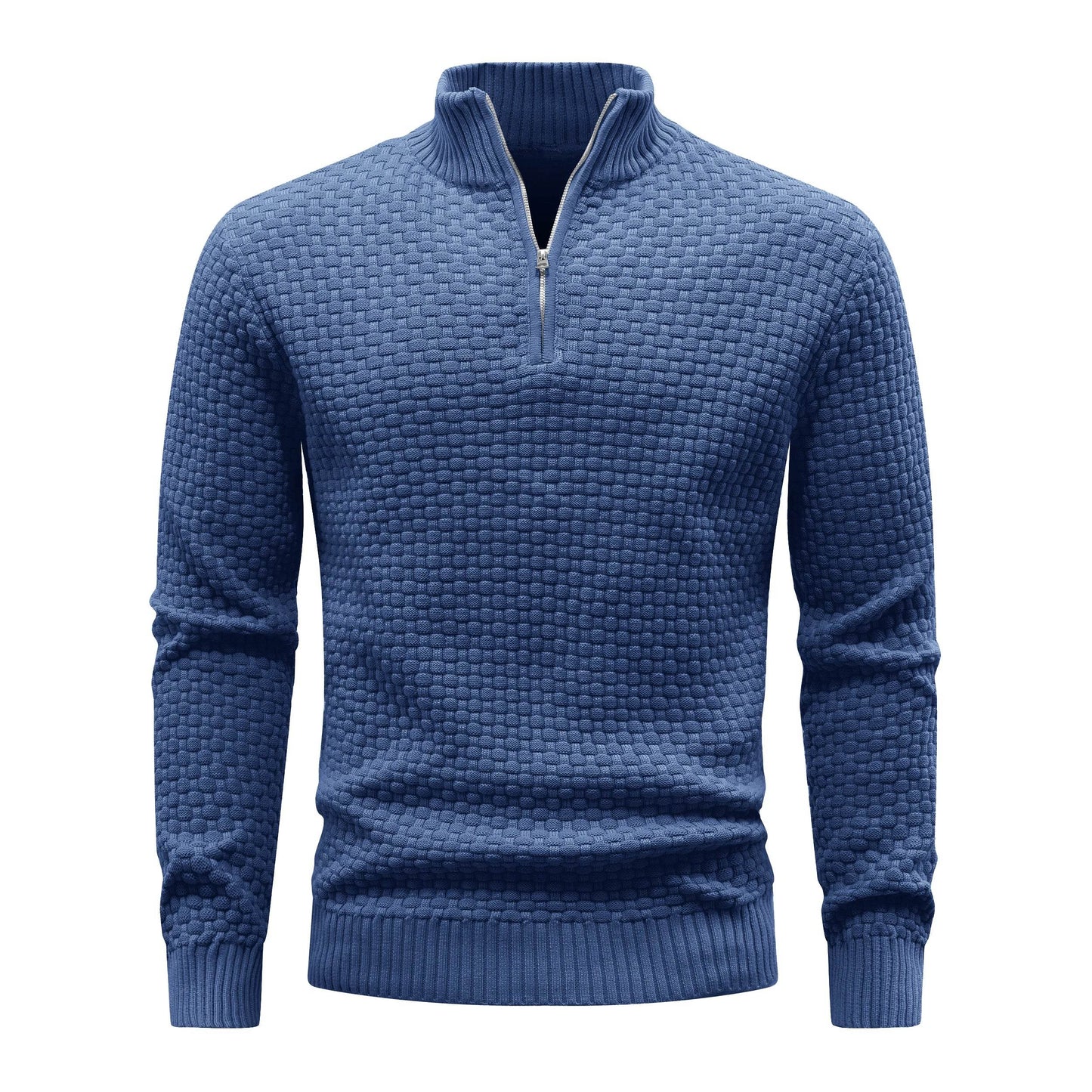 Buy Center Men's Winter Warm Mock Neck Zip Up Sweater - Soft Knit - Buy Center UK