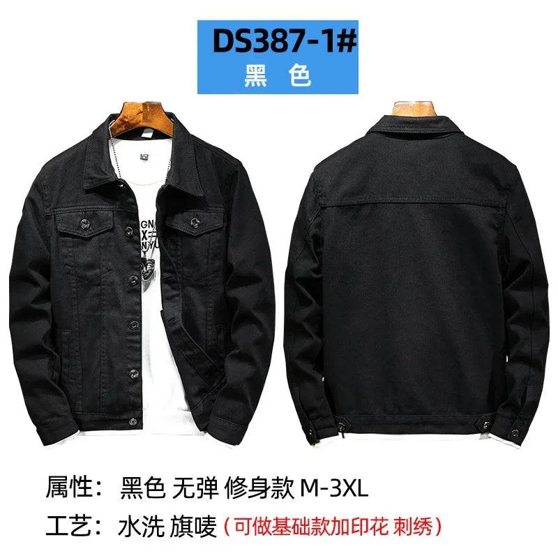 Buy Center Men's Denim Jacket - Casual Turn Down Collar, Full Sleeve - Buy Center UK