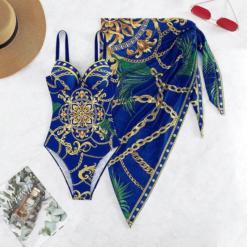 2024 Floral Printed Women’s Bikini Set - Push Up & Strappy Design - Buy Center UK