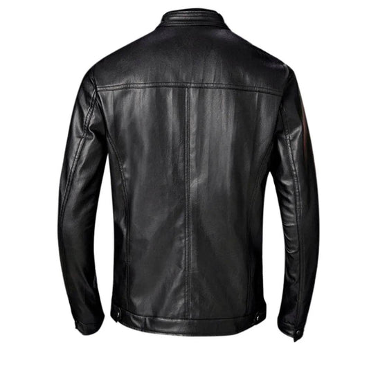 Buy Center Men's Slim Leather Jacket - Custom Printed Motorcycle Coat - Buy Center UK