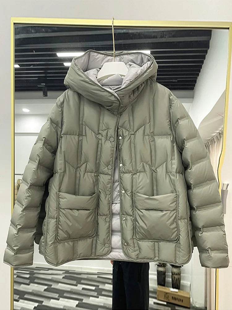 Buy Center Women's 90% White Duck Down Coat - Stylish & Warm - Buy Center UK