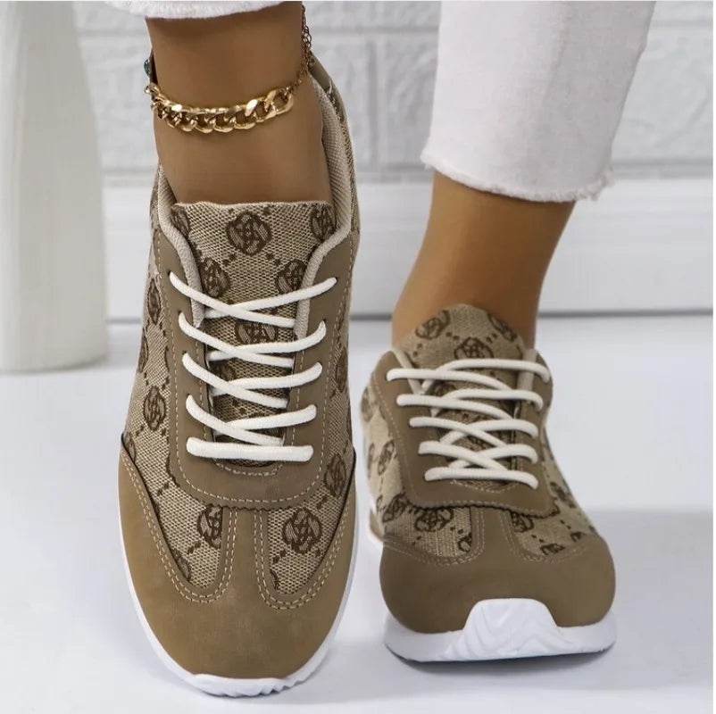 Buy Center Retro Flower Embroidered Sneakers - Lightweight Casual Shoes - Buy Center UK
