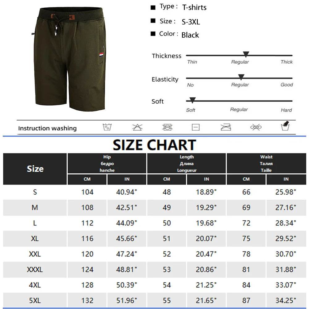 Buy Center Men's Cotton Casual Shorts - Summer Hip Hop Streetwear - Buy Center UK