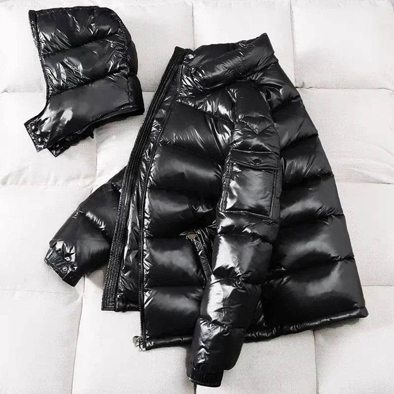 Buy Center Men's Hooded Shiny Puffer Jacket - Warm Winter 4X Size - Buy Center UK