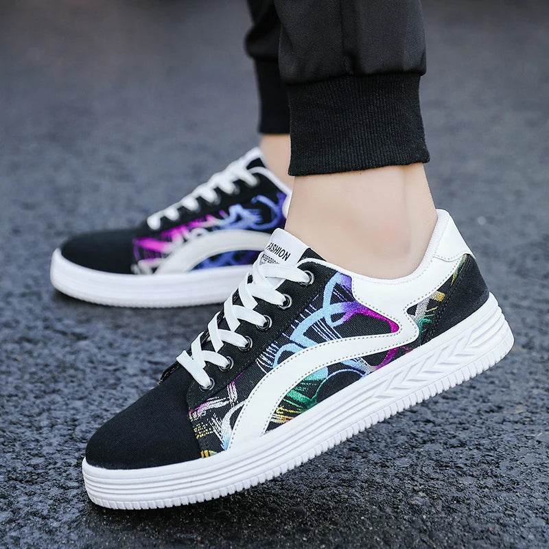 Buy Center Graffiti Print Canvas Sneakers - Casual Women’s Shoes - Buy Center UK
