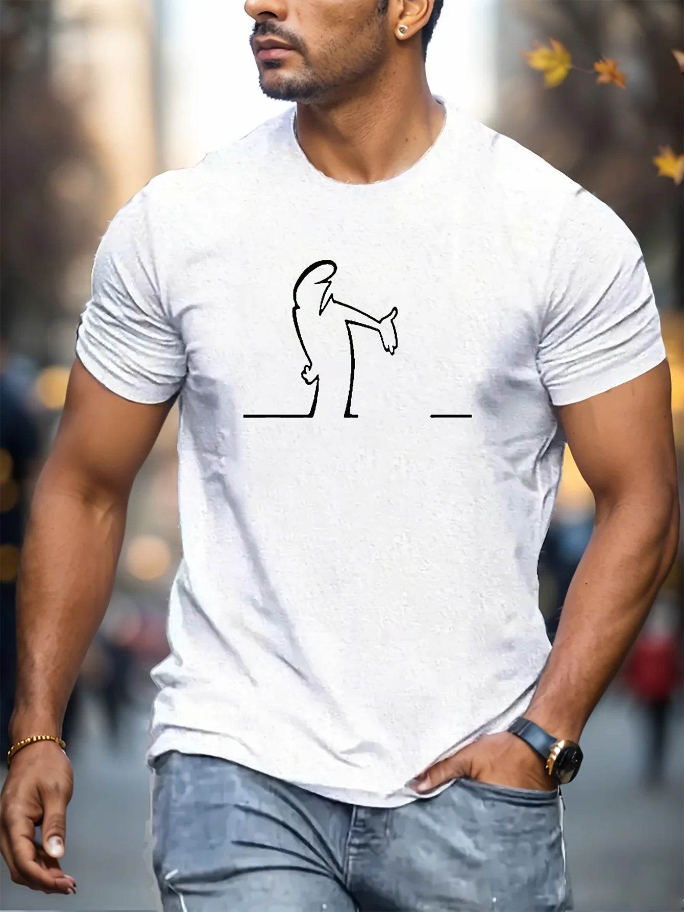 Buy Center Men's 100% Cotton Casual T-Shirt - Fun Pattern, Summer Fit - Buy Center UK