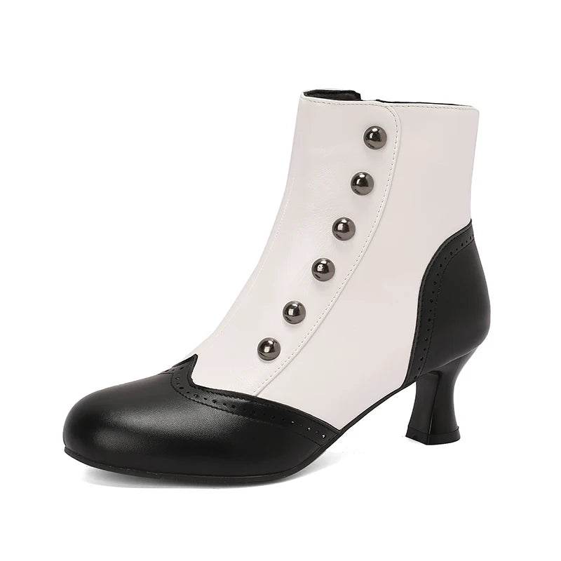 Buy Center Women's Mixed Colours Ankle Boots - Rivets & Kitten Heels - Buy Center UK
