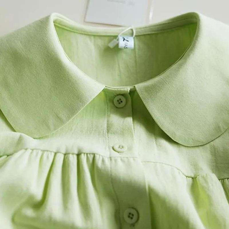 Buy Center Blue Peter Pan Collar Blouse - Lightweight Spring Top - Buy Center UK
