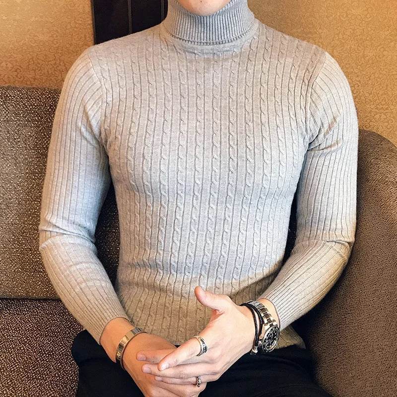 Buy Center Korean Slim Turtleneck Sweater - Warm Knit for Men - Buy Center UK