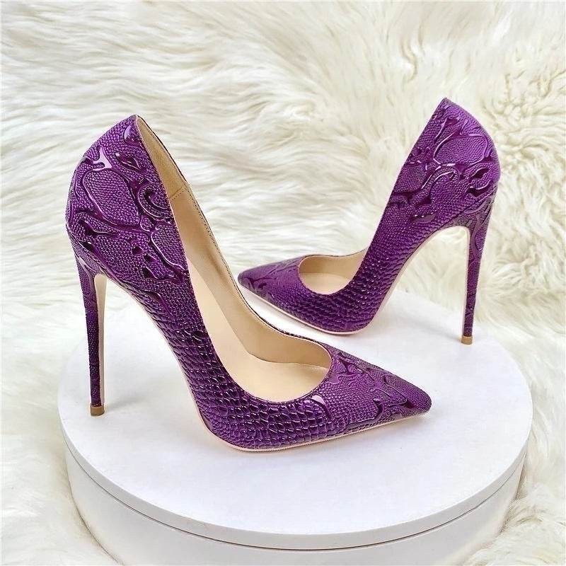 Buy Center Purple Pointy Toe High Heel Shoes - Slip-On Stiletto Pumps - Buy Center UK