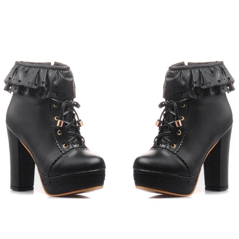 Buy Center Women's Ankle Boots - Platform Footwear in White, Black, Pink - Buy Center UK