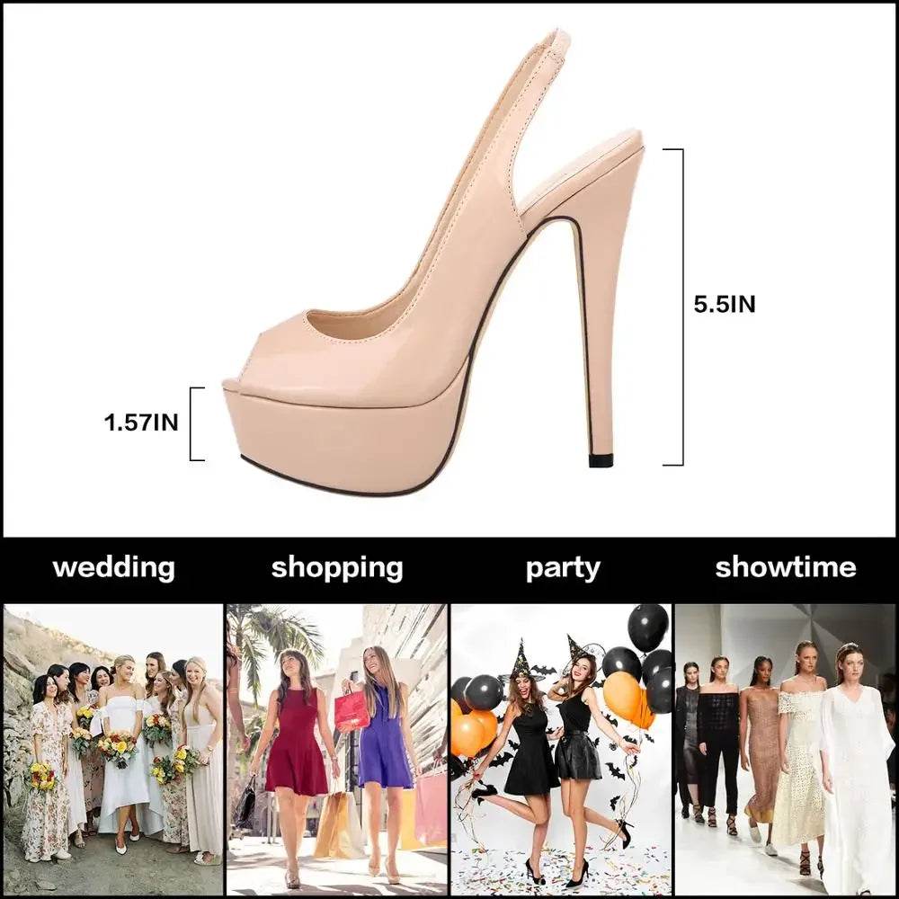 Buy Center 14CM High Heel Sandals - Sexy Open Toe Platform Shoes - Buy Center UK