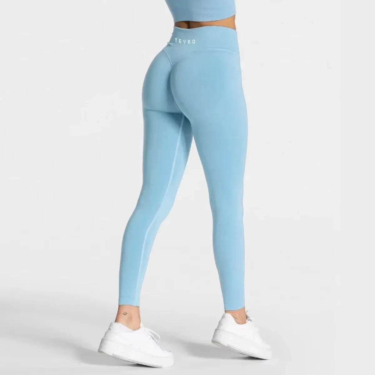 2025 TEVEO Women's Seamless Yoga Leggings - High Stretch Fitness Pants - Buy Center UK