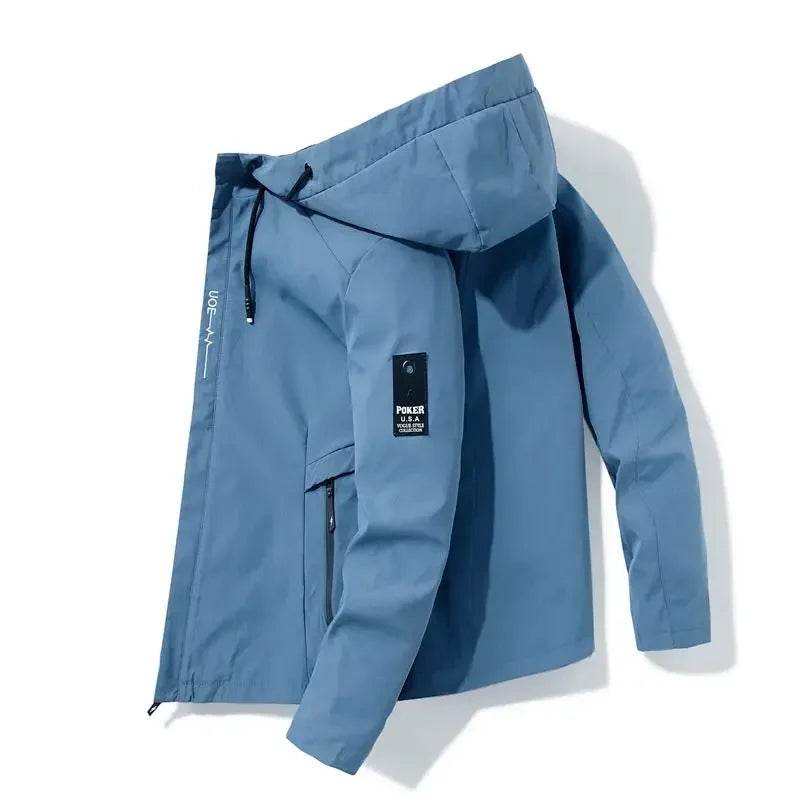 Buy Center Men's Hooded Bomber Jacket - Lightweight Windbreaker Coat - Buy Center UK