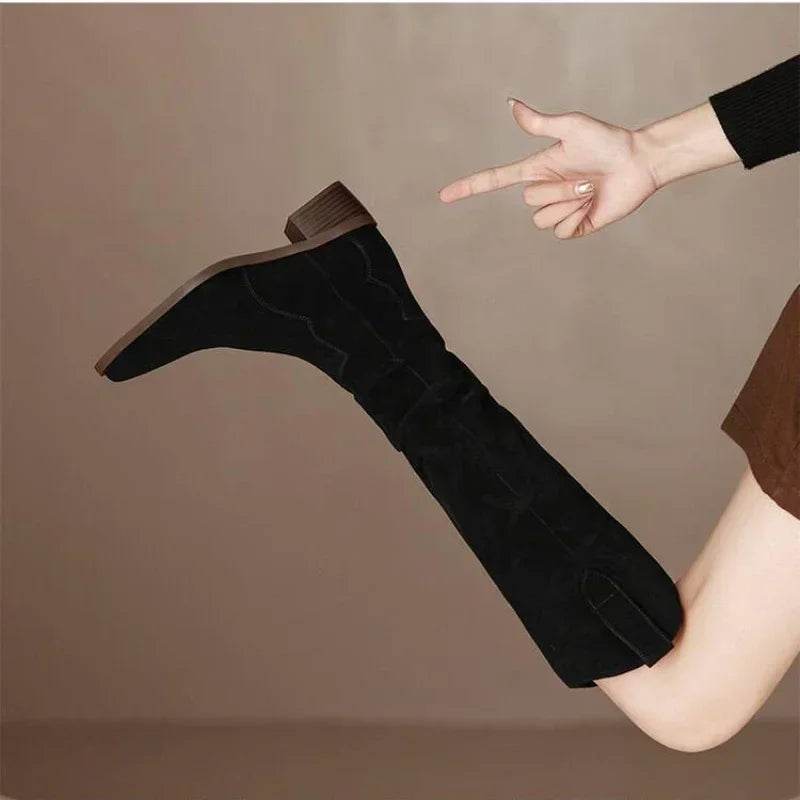 Buy Center Women's Vintage Knee-High Boots - Elegant Slim Fit Style - Buy Center UK