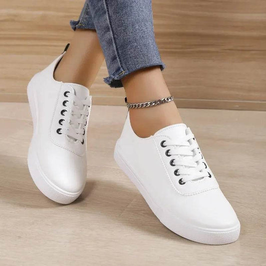 Buy Center Off White Sneakers for Women - Stylish Lace-Up Comfort - Buy Center UK