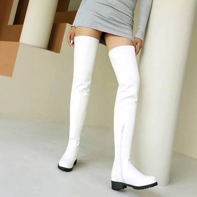 Buy Center Women's Knee High Boots - Thick Heeled Plus Sizes 35-48 - Buy Center UK