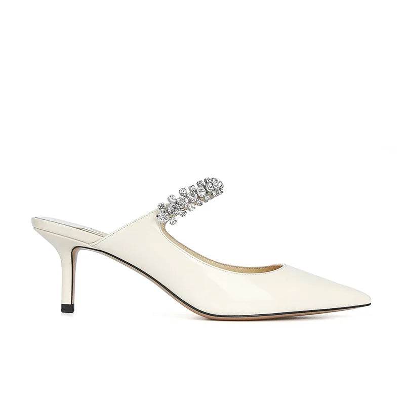 Women's Pointed Toe Mules - Rhinestone Stiletto Sandals for Summer - Buy Center UK