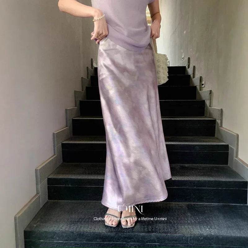 Buy Center High Waisted Fishtail Skirt - Elegant Silk Satin Design - Buy Center UK
