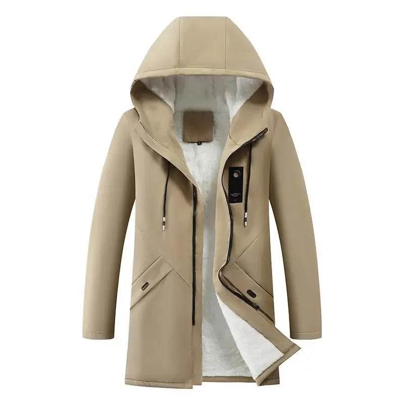 Buy Center Men's Hooded Wool Cotton Coat - Fleece Lined Jacket - Buy Center UK