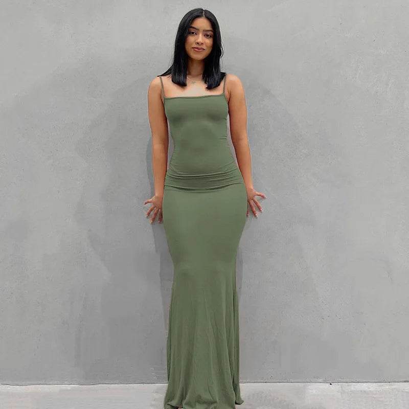 2024 Solid Color Slim Slip Dress - Women's High Step Elegance - Buy Center UK