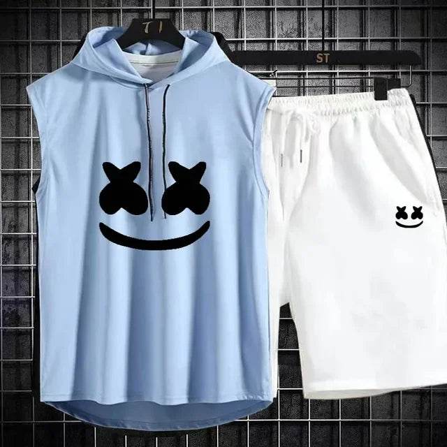 Brand Summer Men's Two Piece Set - Casual T-Shirt & Shorts Suit - Buy Center UK