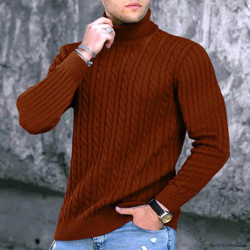 Buy Center Men's Winter Turtleneck Sweater - Large Size Casual Knitwear - Buy Center UK