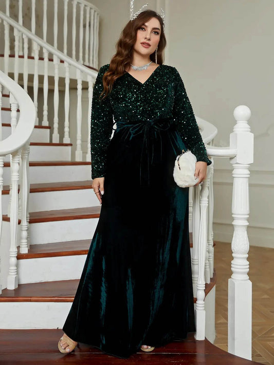 Wow! Plus Size Bridal Gown - Velvet Long Sleeves & Slimming Fit - Buy Center UK