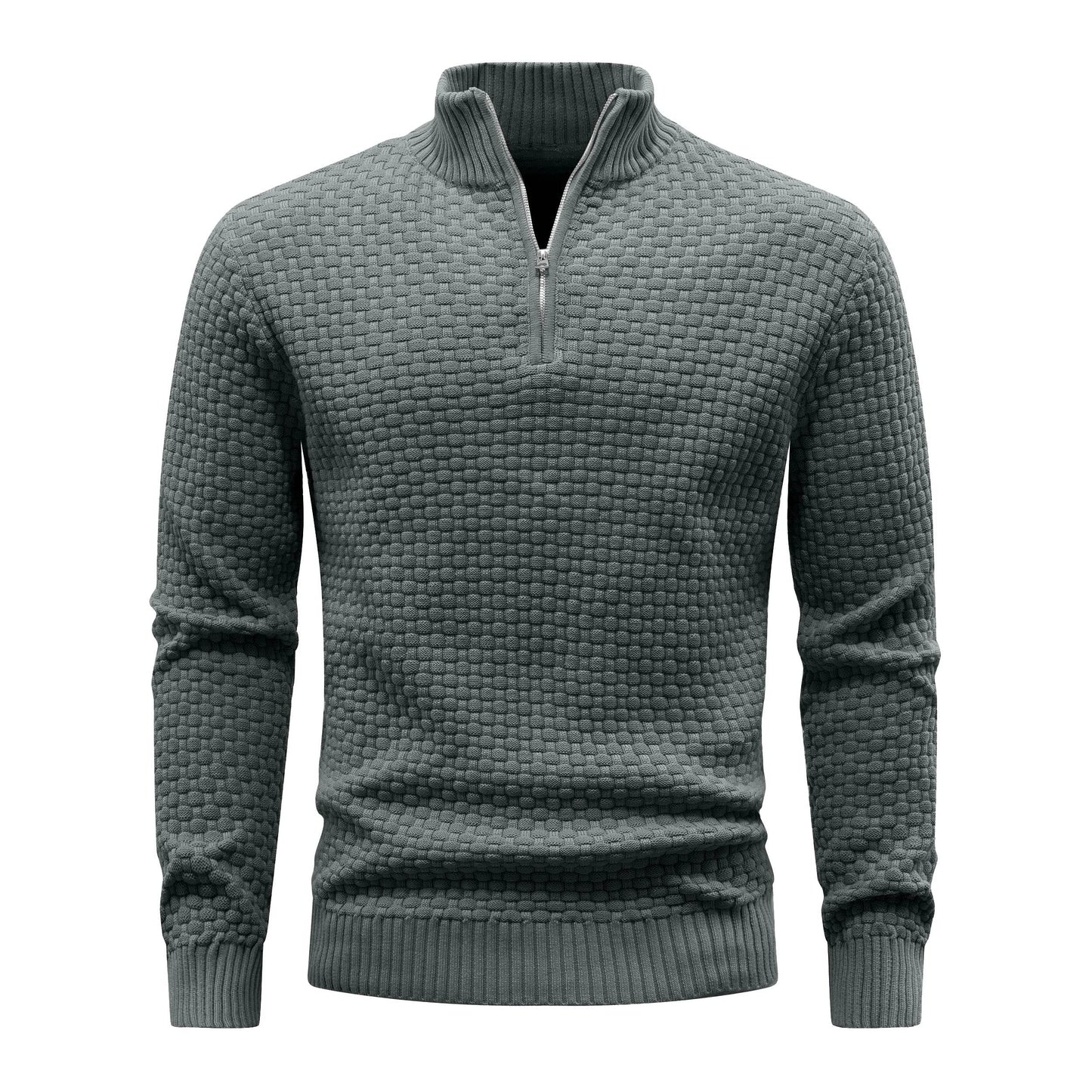 Buy Center Men's Winter Warm Mock Neck Zip Up Sweater - Soft Knit - Buy Center UK