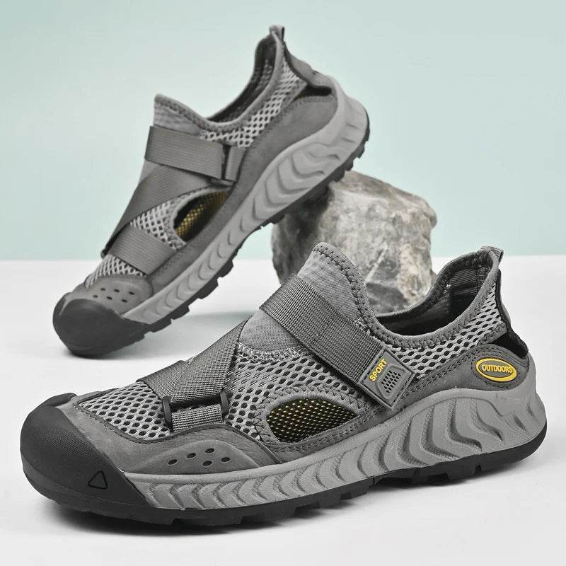 Buy Center Men's Genuine Leather Sandals - Casual Outdoor Beach Shoes - Buy Center UK