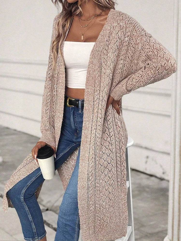 Buy Center Women's Hollow Out Cardigan Sweater - Elegant Loose Fit - Buy Center UK