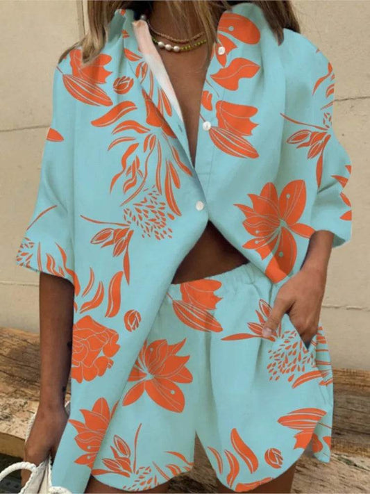 Buy Center Two Piece Women's Summer Set - Stylish Print, Loose Fit - Buy Center UK