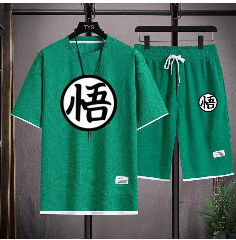 2024 Summer Men's Anime Tracksuit - Goku T-Shirt & Shorts Set - Buy Center UK