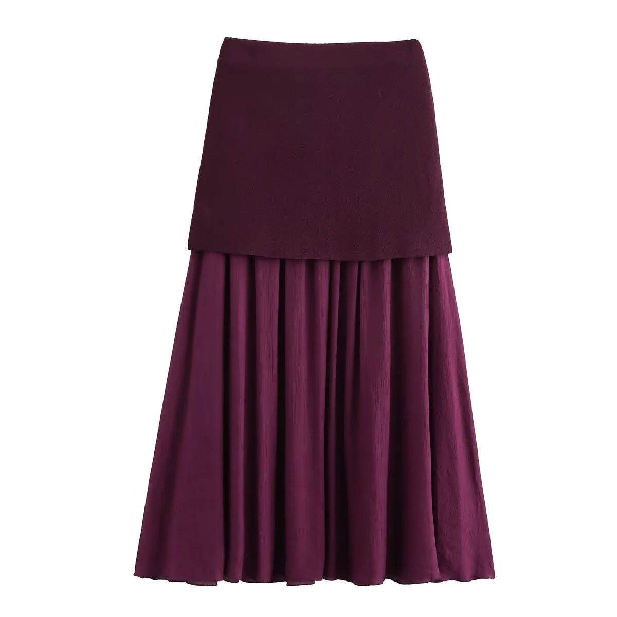 TRAF Women Knitted 2-Piece Set - V-Neck Top & Ankle Skirt - Buy Center UK