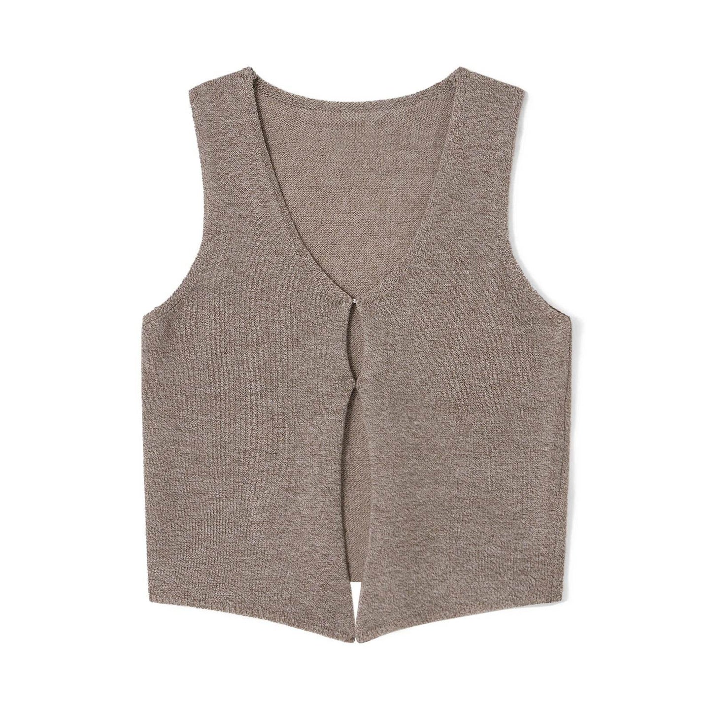 Women's Vintage Y2K Sweater Vest - Fitted Bow Knot Summer Top - Buy Center UK