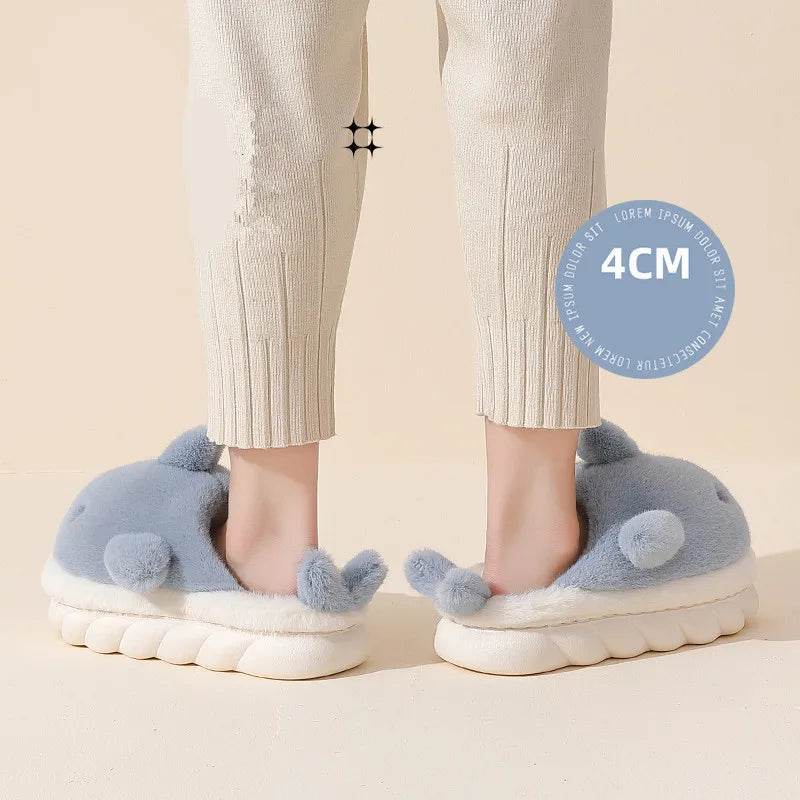 Buy Center Funny Shark Cotton Slippers - Warm Plush Non-Slip Design - Buy Center UK