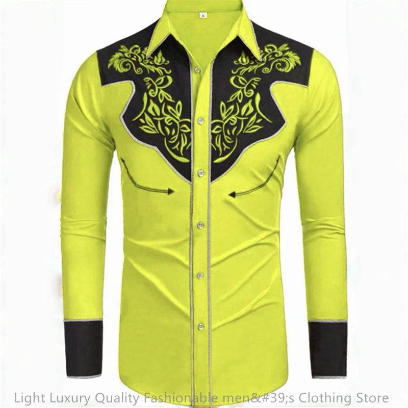 Buy Center Men's Long-Sleeved Denim Shirt - 20 Colors Available - Buy Center UK