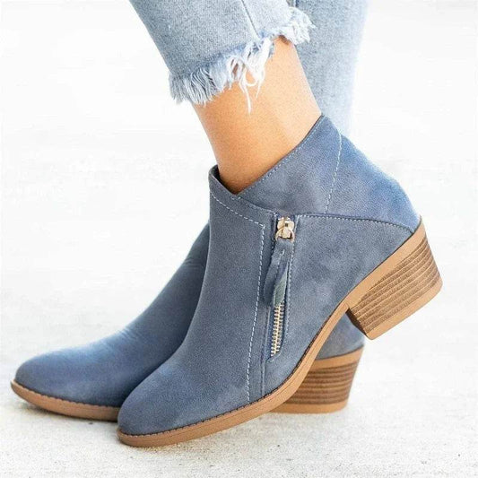 Buy Center Women's Ankle Boots - Stylish Side Zipper, Platform Heel - Buy Center UK