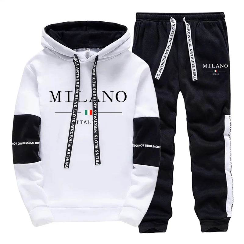 Buy Center Men's Sportswear Hooded Jogging Suit - Italia Milan Print - Buy Center UK