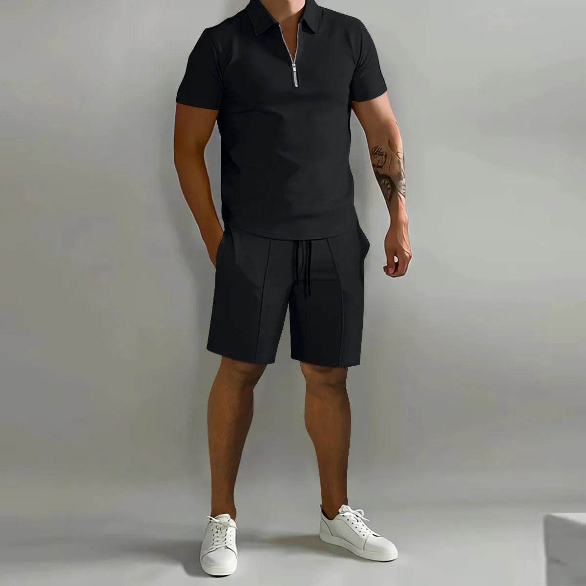 Buy Center Men's Summer Casual Sports Suit - Stylish Polo & Shorts Set - Buy Center UK
