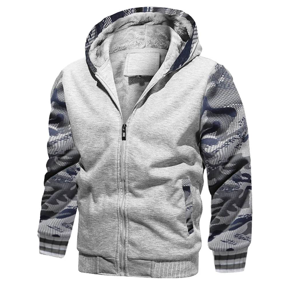Buy Center Men's Fleece Jacket - Warm Camouflage Hooded Coat - Buy Center UK